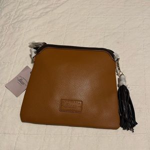 New with tags bass leather cross body bag